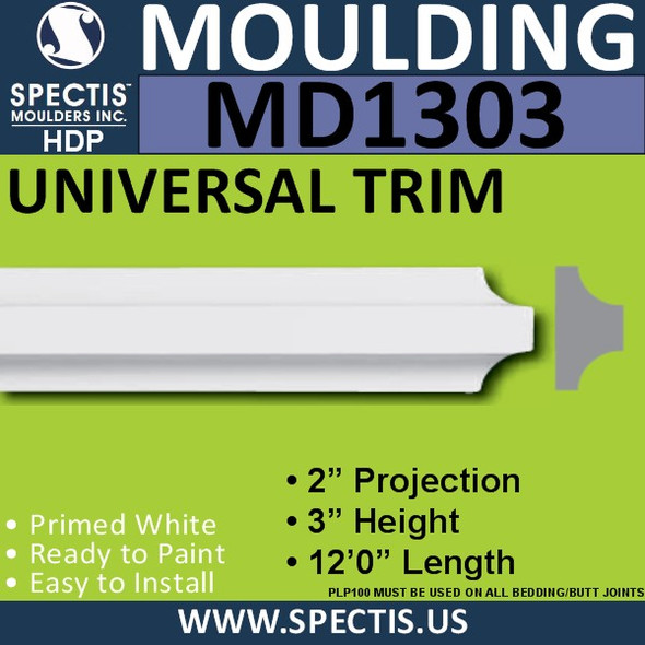 MD1303 Spectis Molding Nose Trim 1 1/2"P x 4 1/4"H x 144"L