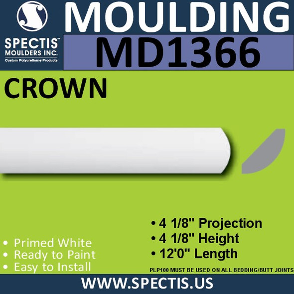 MD1366 Spectis Crown Molding Trim 5"P x 5"H x 144"L