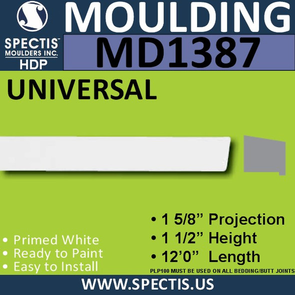 MD1387 Spectis Window Sill Trim 1 5/8"P x 1 1/2"H x 144"L