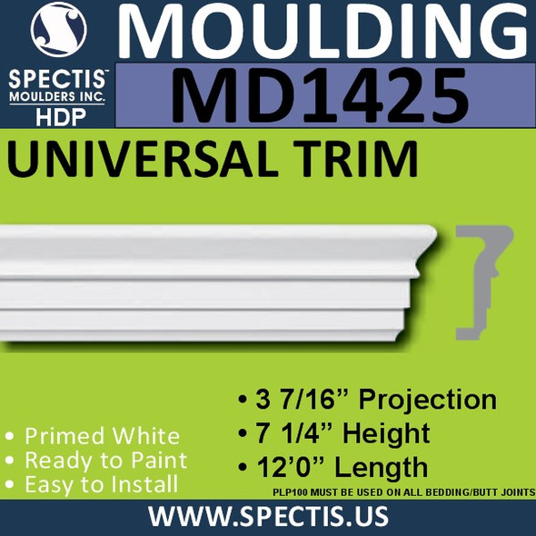 MD1425 Spectis Molding Base Cap 3 7/16"P x 7 1/4"H x 144"L