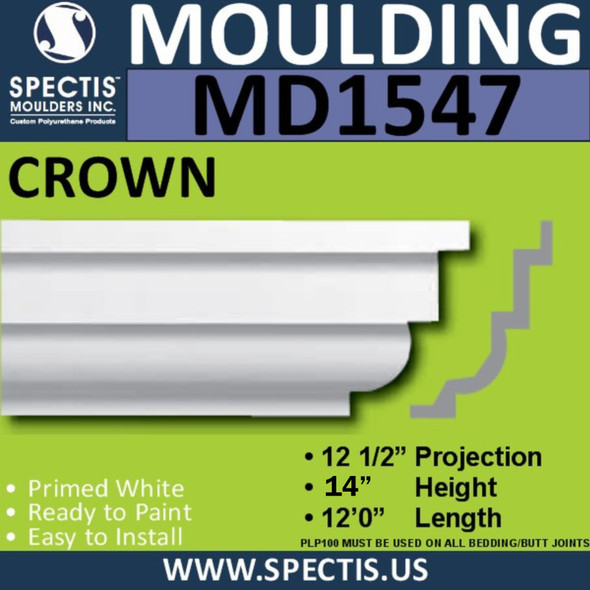 MD1547 Spectis Crown Molding Trim 12 1/2"P x 14"H x 144"L
