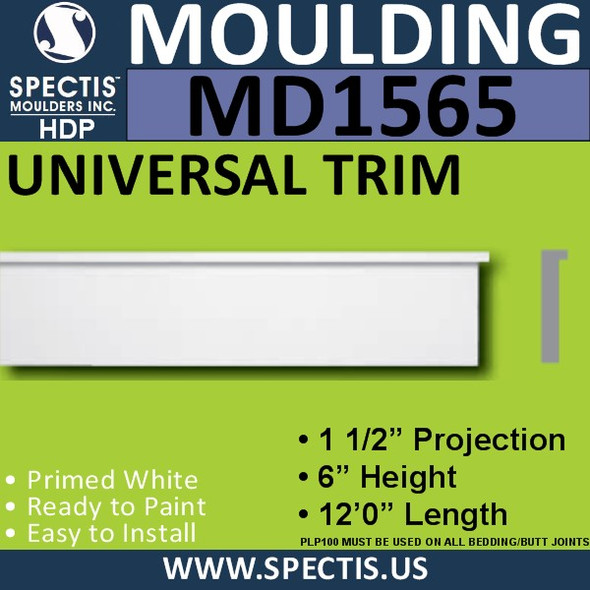 MD1565 Spectis Molding Base Trim 6"P x 1 1/2"H x 144"L