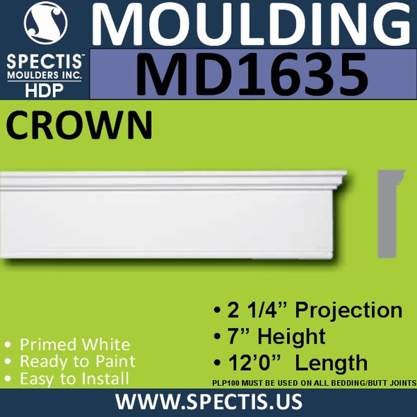 MD1635 Spectis Molding Base Trim 2 1/4"P x 7"H x 144"L