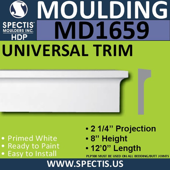 MD1659 Spectis Molding Cap Trim 2 1/4"P x 8"H x 144"L