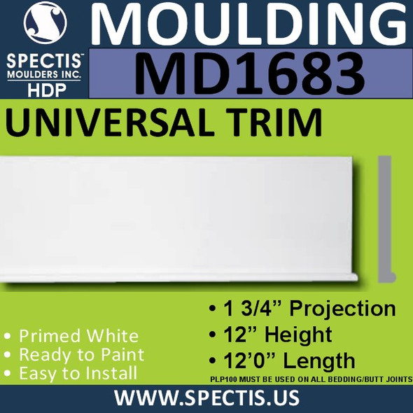 MD1683 Spectis Molding Base Trim 1 3/4"P x 12"H x 144"L