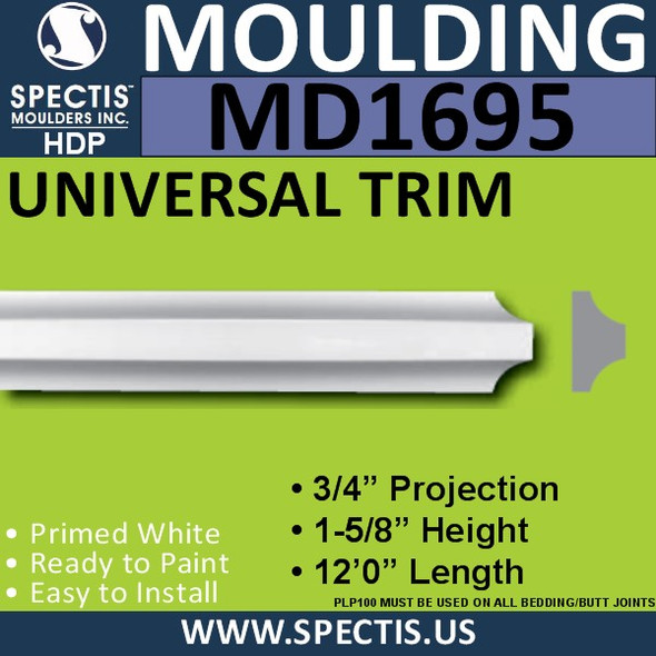 MD1695 SPLIT Spectis Molding Cap Trim 3/4"P x 3/4"H x 144"L