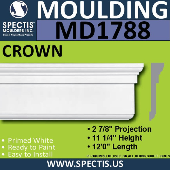 MD1788 Spectis Molding Band Trim 2 7/8"P x 11 1/4"H x 144"L