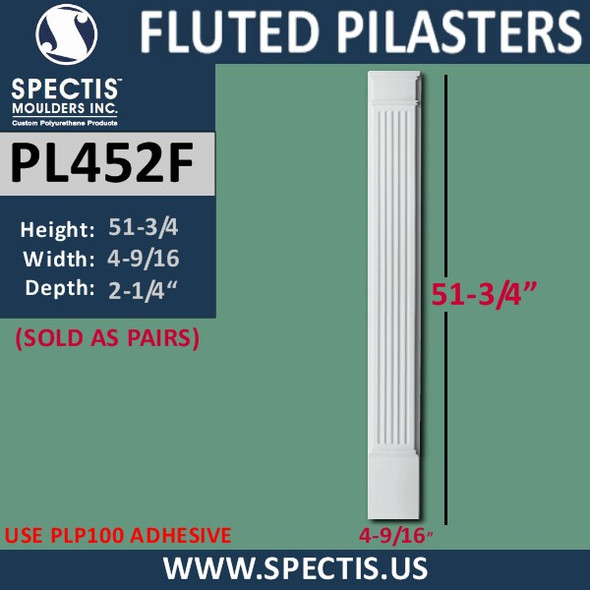 PL452F Fluted Pilasters from Spectis Urethane 4" x 51 3/4"