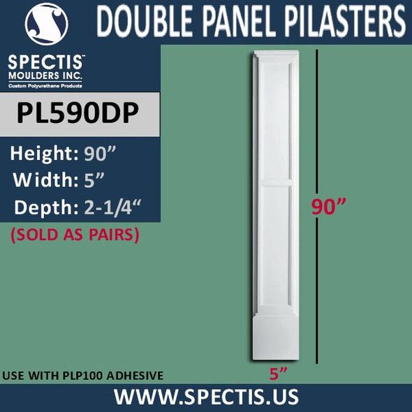 PL590DP Double Panel Pilasters from Spectis 5" x 90"