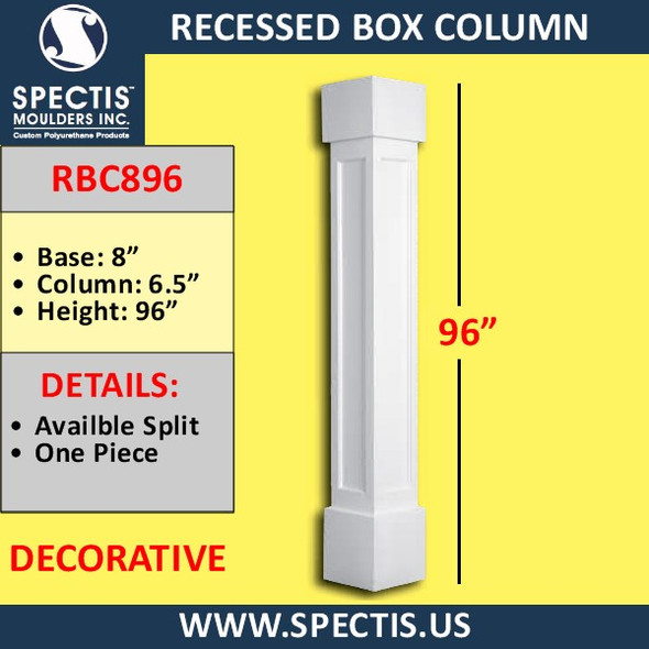 RBC896 Recessed Decorative Box Column 6.5" x 96"