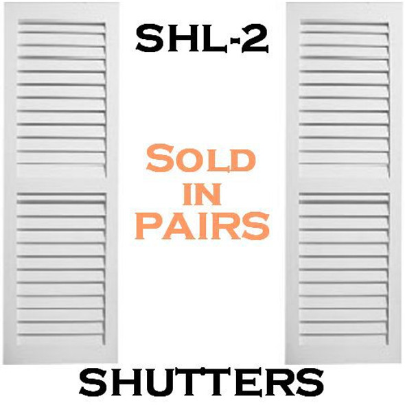 SHL-2 1860 2 Panel Closed Louver Shutters 18 x 60