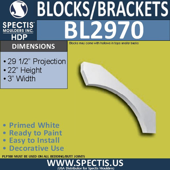 BL2970 Eave Block or Bracket 3"W x 22"H x 29 1/2" P