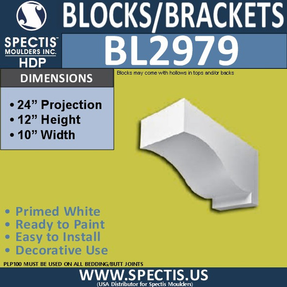 BL2979 Eave Block or Bracket 10"W x 12"H x 24" P