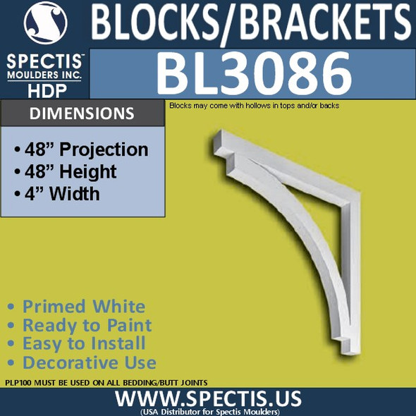 BL3086 Eave Block or Bracket 4"W x 48"H x 48" P