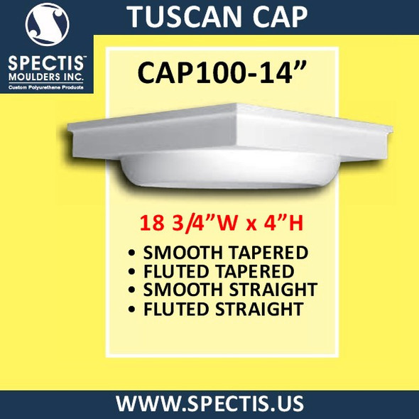 CAP100-14 Tuscan Cap 14 1/4" Hole x 18 3/4"W x 4"H