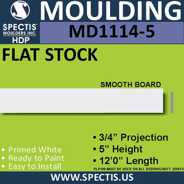 MD1114-5 Spectis 3/4" Flat Stock 3/4"P x 5"H x 144"L