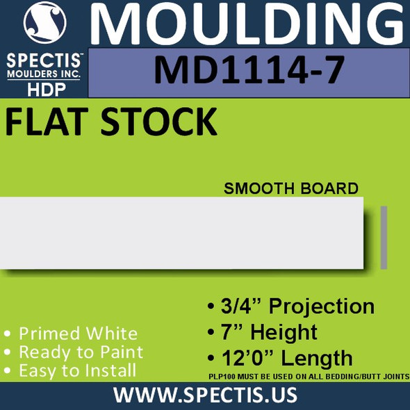 MD1114-7 Spectis 3/4" Flat Stock 3/4"P x 7"H x 144"L