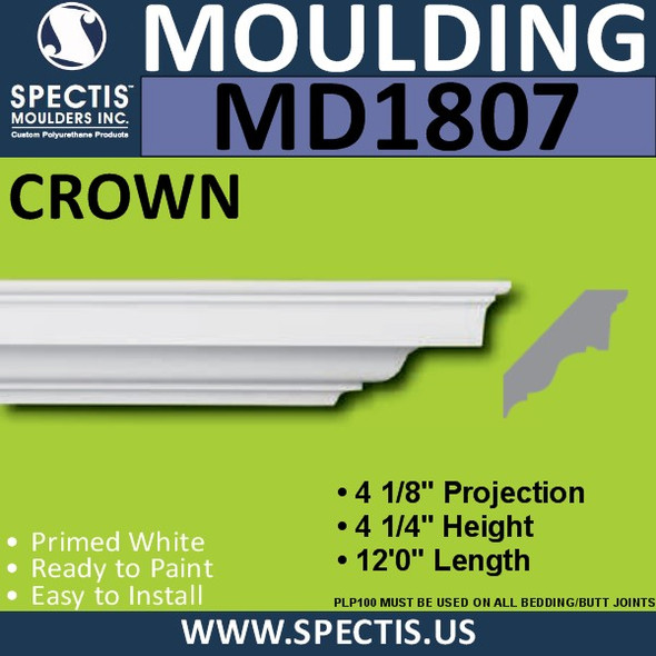 MD1807 Crown Molding Trim decorative spectis urethane