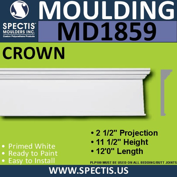 MD1859 Crown Molding Trim decorative spectis urethane