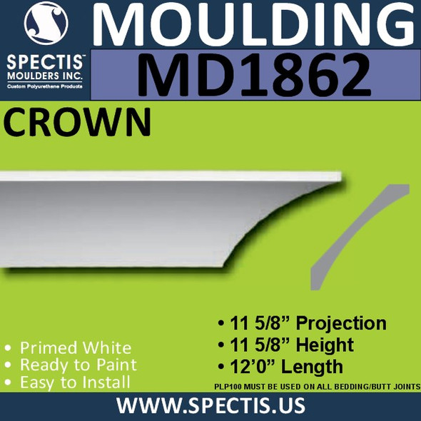 MD1862 Crown Molding Trim decorative spectis urethane