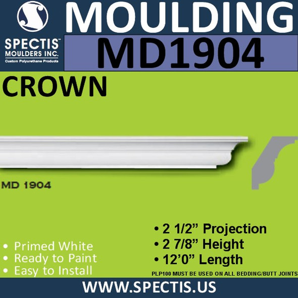 MD1904 Crown Molding Trim decorative spectis urethane