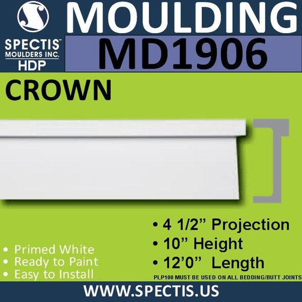 MD1906 Crown Molding Trim decorative spectis urethane