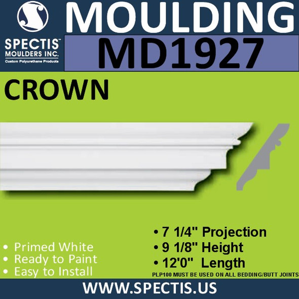 MD1927 Crown Molding Trim decorative spectis urethane