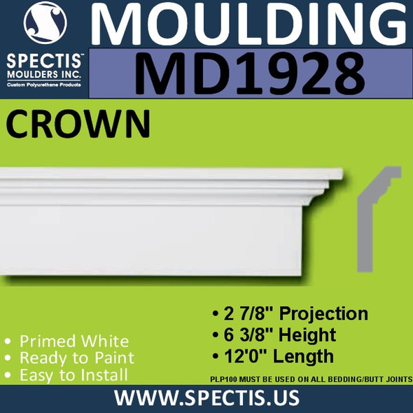 MD1928 Crown Molding Trim decorative spectis urethane