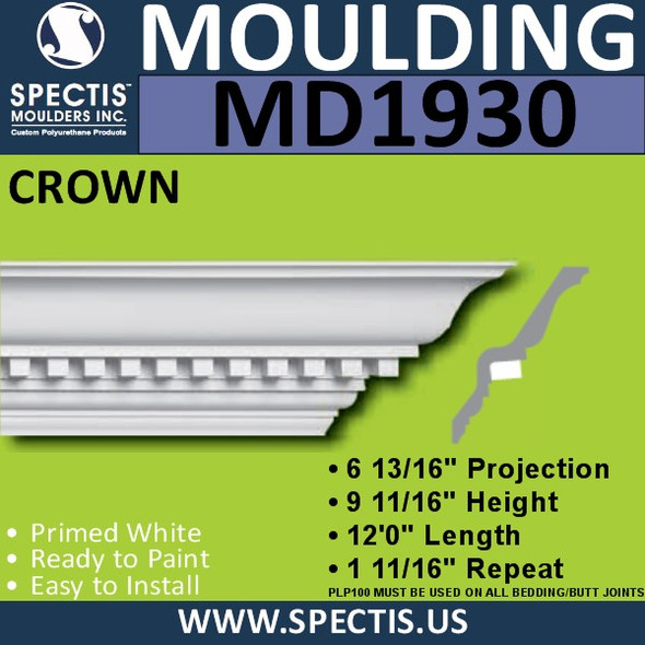 MD1930 Crown Molding Trim decorative spectis urethane