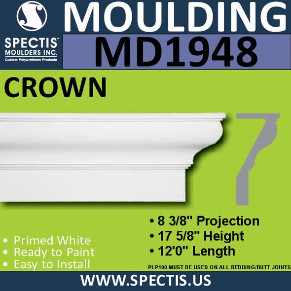 MD1948 Crown Molding Trim decorative spectis urethane