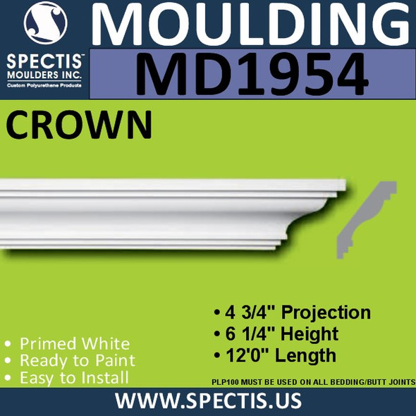 MD1954 Crown Molding Trim decorative spectis urethane