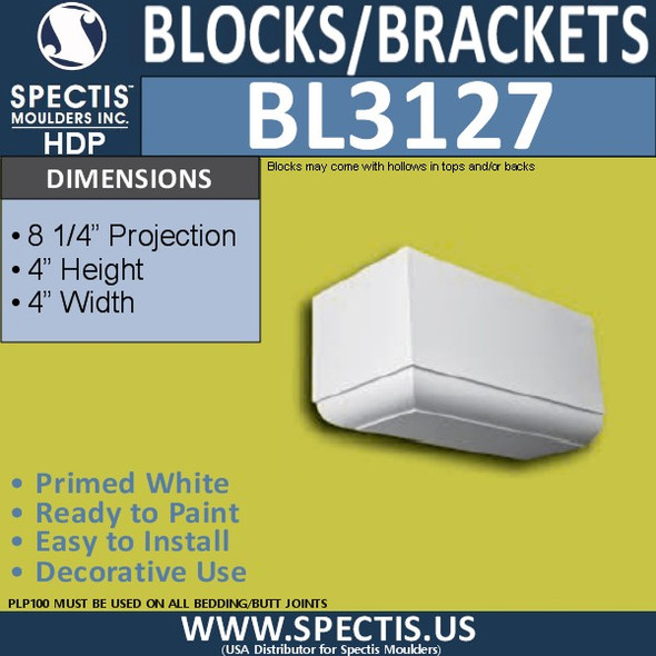 BL3127 Decorative Eave Bracket 4"W x 4"H x 8"P