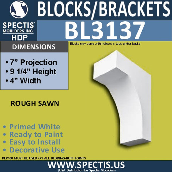 BL3137 Decorative Eave Bracket 4"W x 9.25"H x 7"P