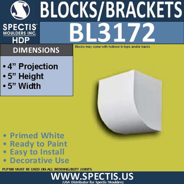 BL3172 Eave Block or Bracket 5"W x 5"H x 4"P