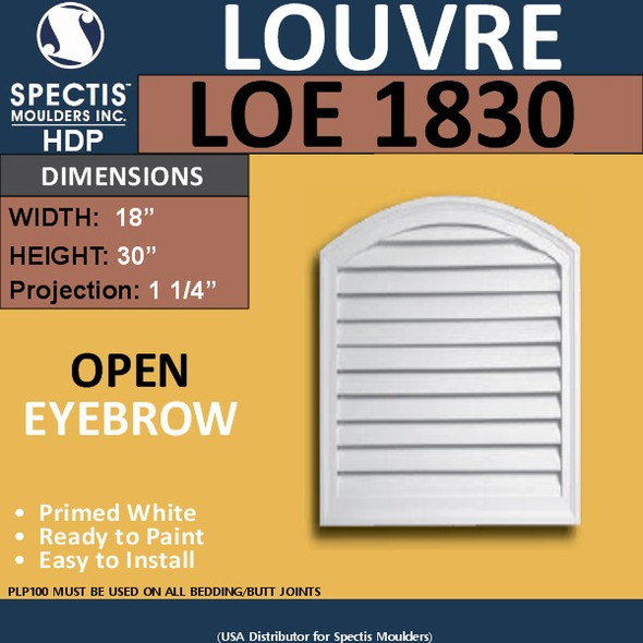 LOE1830 Eyebrow Open Louver Vent 18 x 30