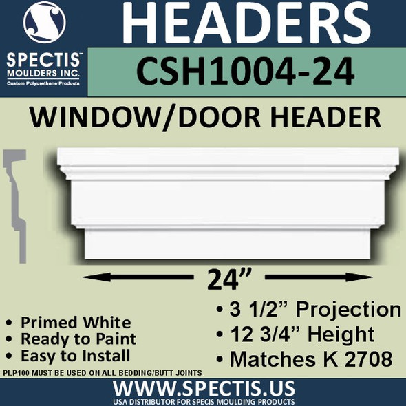 CSH1004-24 Crosshead for Window/Door 3.25"P x 12.75"H x 24"W