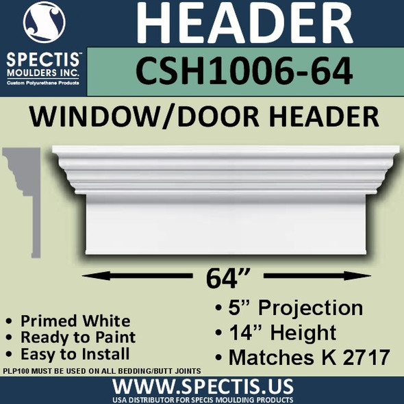 CSH1006-64 Crosshead for Window/Door 5"P x 14"H x 64"W