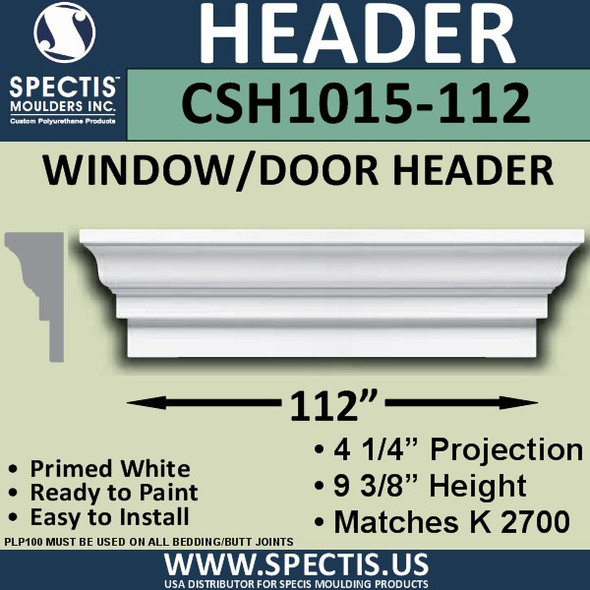 CSH1015-112 Crosshead for Window/Door 4.25"P x 9.375"H x 112"W