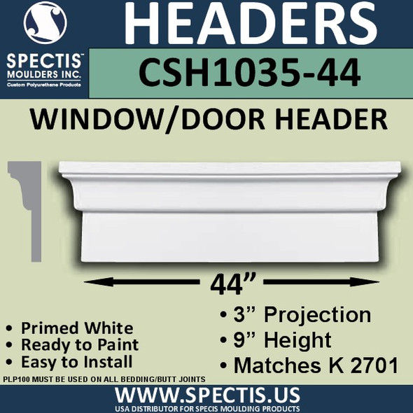 CSH1035-44 Crosshead for Window/Door 3"P x 9"H x 44"W