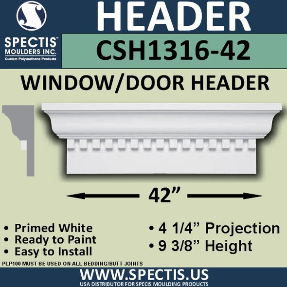 CSH1316-42 Crosshead for Window/Door 4.25"P x 9..375"H x 42"W
