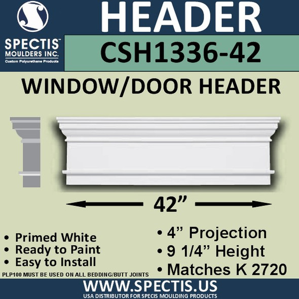 CSH1336-42 Crosshead for Window/Door 4"P x 9.25"H x 42"W