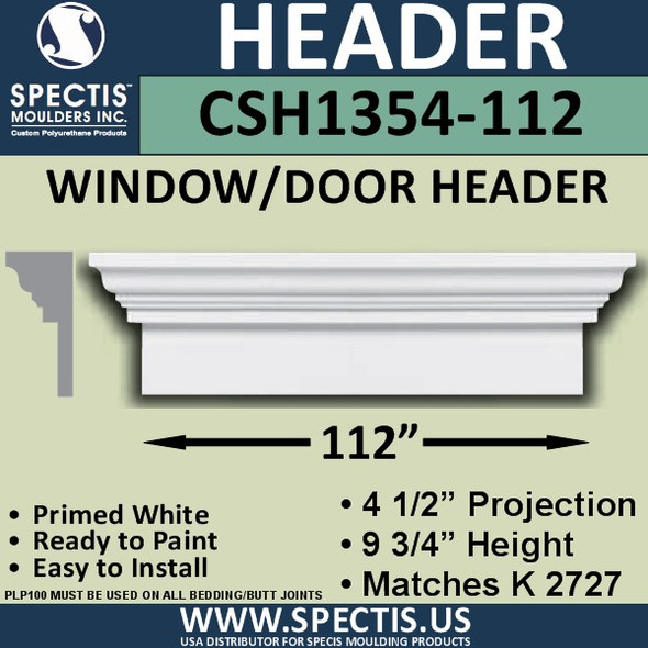 CSH1354-112 Crosshead for Window/Door 4.5"P x 9.75"H x 112"W