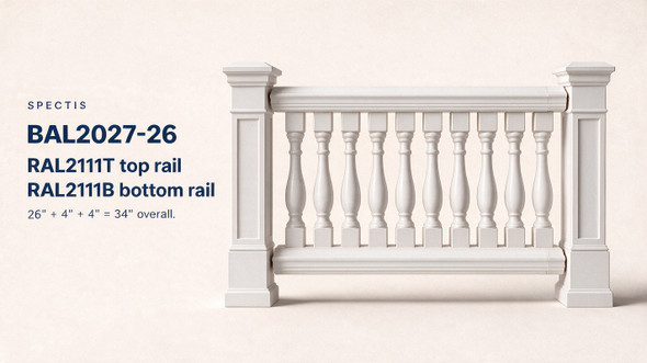 12 ft RAL 2111 Handrail Section with BAL2027-26