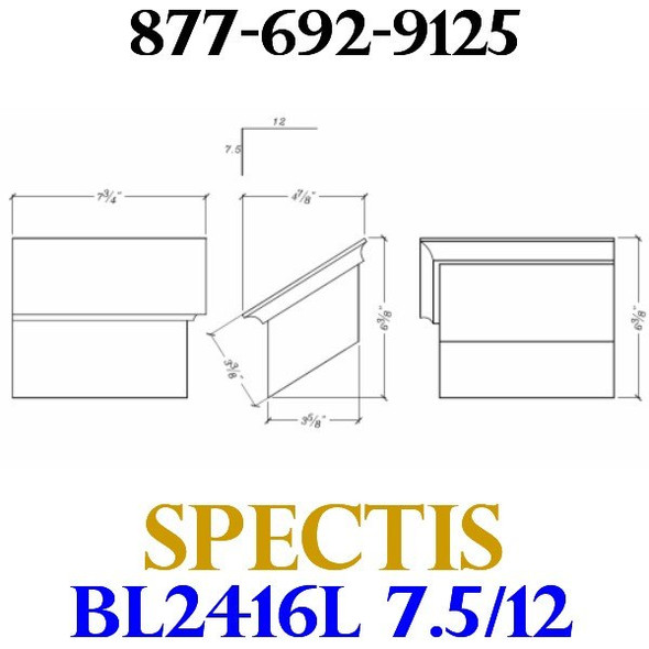 BL2416L-7.5/12 Pitch Corbel Block or Bracket 5"W x 4"H x 8" P