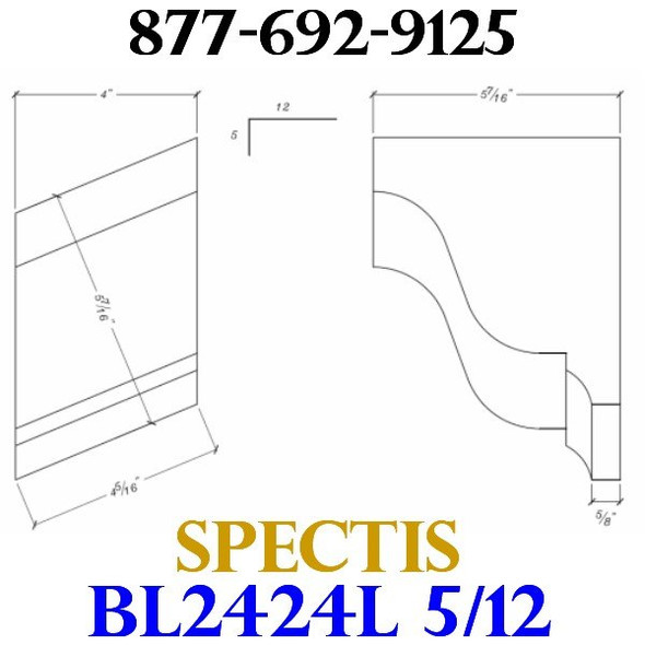 BL2424L-5/12 Pitch Corbel Block or Bracket 4"W x 6"H x 6" P