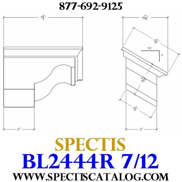 BL2444R-7/12 Pitch Corbel Block or Bracket 5"W x 4"H x 8" P