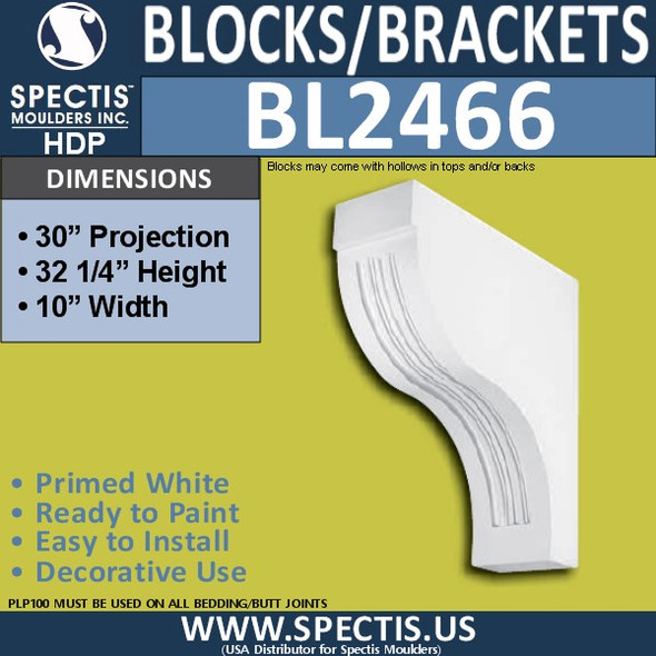 BL2466 Eave Block or Bracket 10"W x 32"H x 30" P