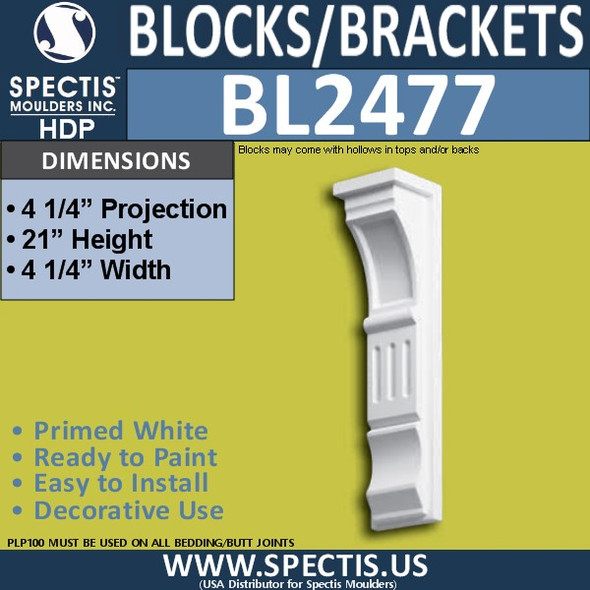 BL2477 Eave Block or Bracket 4.5"W x 21"H x 4.5" P