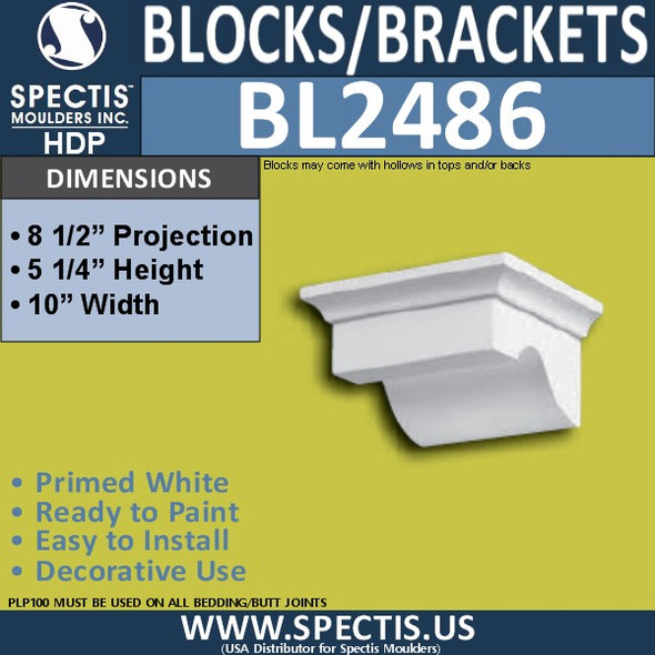 BL2486 Eave Block or Bracket 10"W x 5.25"H x 8.5" P