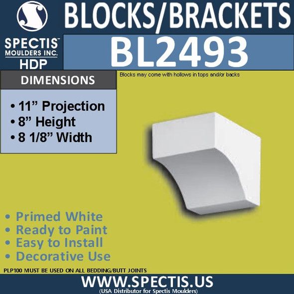 BL2493 Eave Block or Bracket 8.12"W x 8"H x 11" P